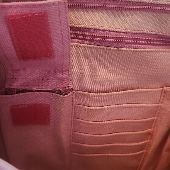 Sea Turtle Canvas Organizer Tote Bag Purse Island Resort Tara Tiger Brand Pink - Picture 8 of 8